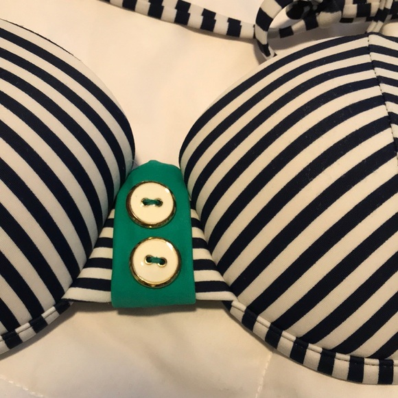 Blue & white striped bikini - Picture 3 of 3